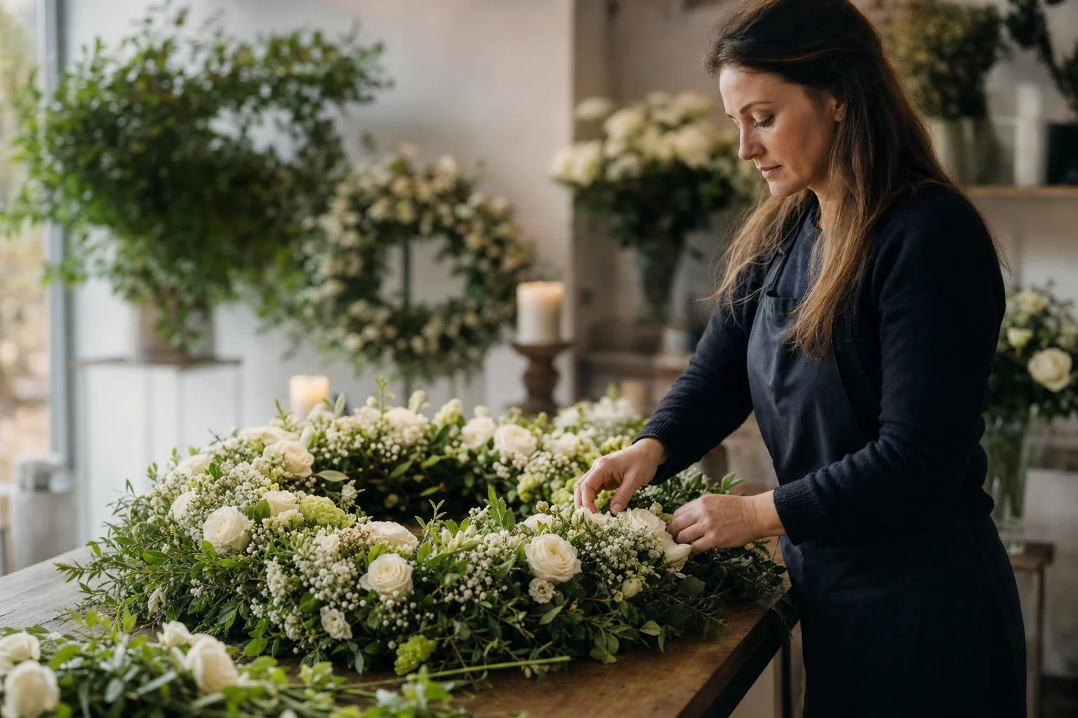 Så väljer du rätt begravningskrans – en guide till symbolik, blommor och stil